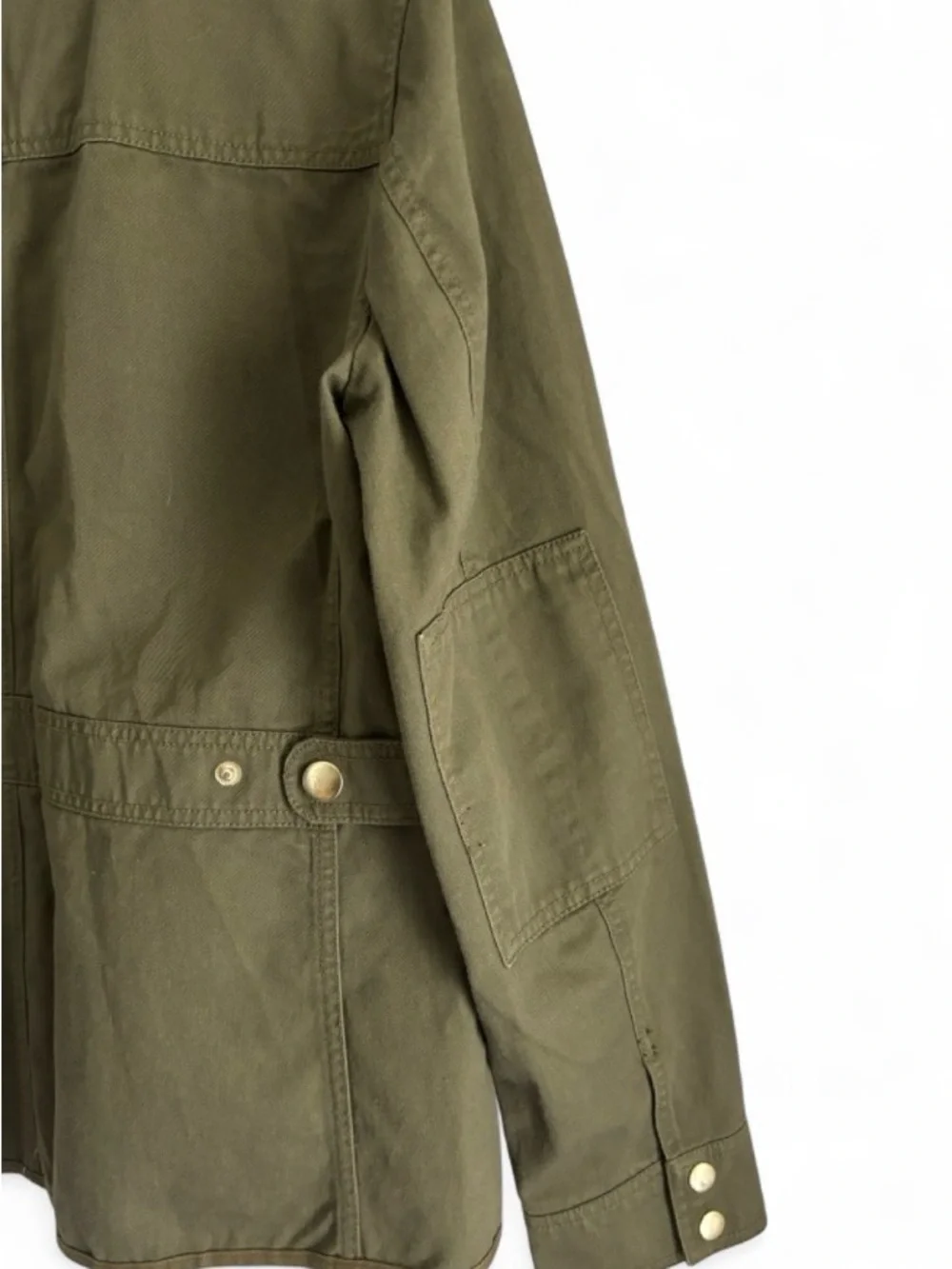 J Crew Olive Utility Field Jacket Womens Chore Coat Sz Large Classic Military